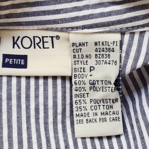 Koret Petite Embroidered Flowers & Stars Striped Top One Piece NEW Size SP - Picture 14 of 16